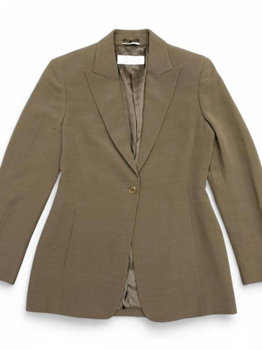Max Mara Taupe Single-Breasted Blazer Jacket US size 4